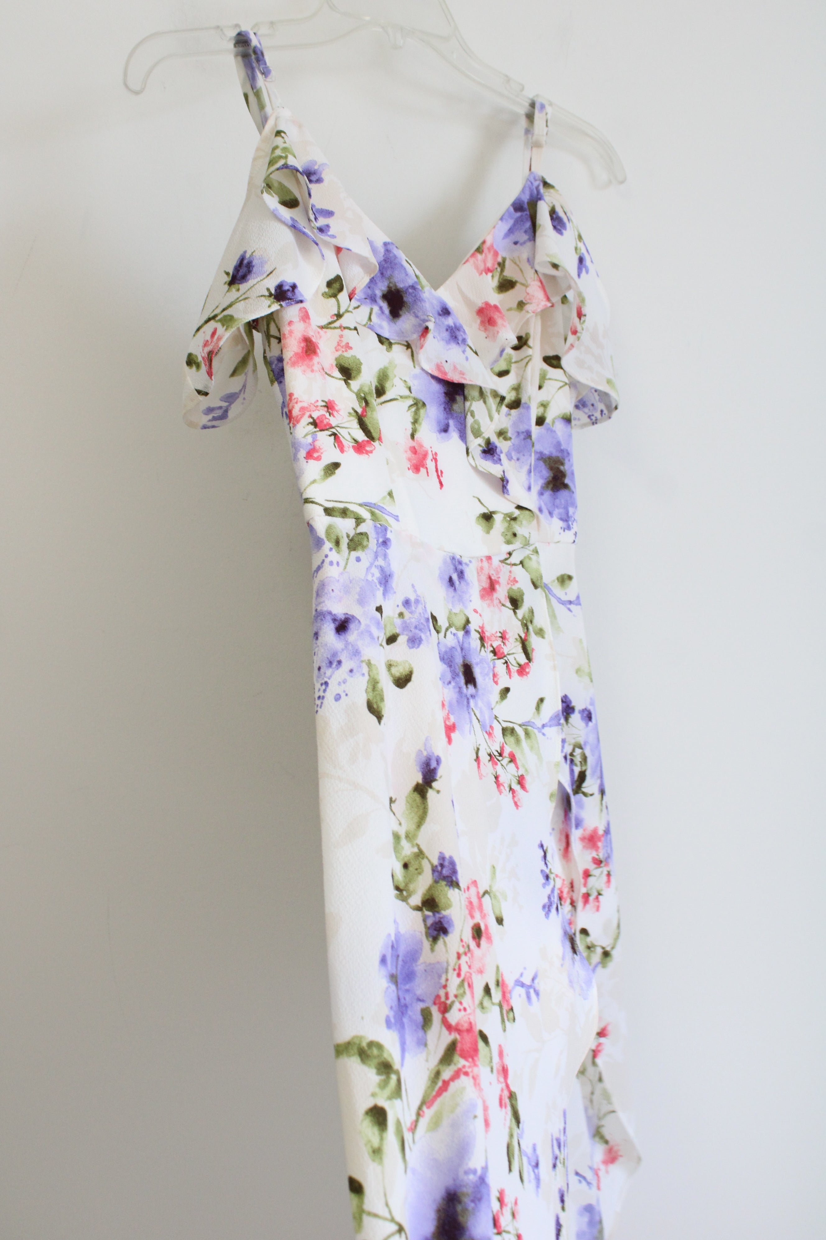 IZ Byer White Purple Floral Dress | 3