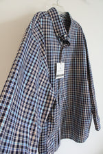 NEW Oak Hill Navy Plaid Button Down Shirt | 3XL