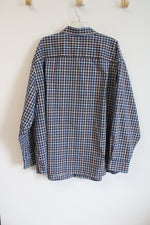 NEW Oak Hill Navy Plaid Button Down Shirt | 3XL