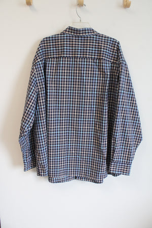 NEW Oak Hill Navy Plaid Button Down Shirt | 3XL