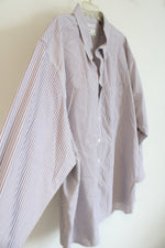 Oak Hill Red Gray White Striped Button Down Wrinkle Free Shirt | 3XL