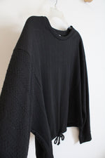 NEW Ebb & Flow Black Slightly Cropped Long Sleeved Shirt | XL