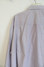 Oak Hill Red Gray White Striped Button Down Wrinkle Free Shirt | 3XL