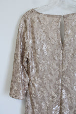 Eva Mendes Gold Lace Dress | 10