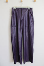 Zara Dark Purple Faux Leather Pants | S