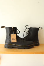 NEW Dr. Martens Combs Black Leather Combat Boots | Size 9