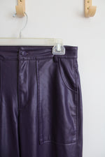 Zara Dark Purple Faux Leather Pants | S