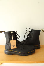NEW Dr. Martens Combs Black Leather Combat Boots | Size 9