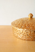 Hand Decorated 22K. Gold Weeping-Bright Gold Dish W/ Lid