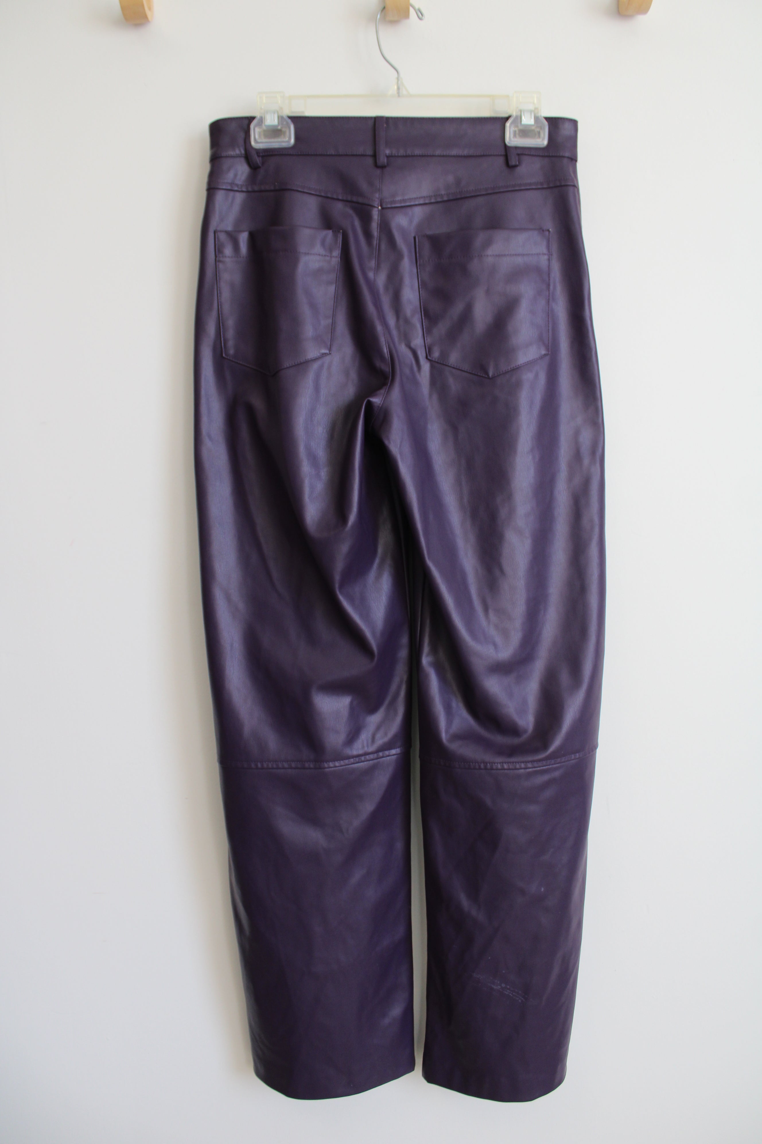 Zara Dark Purple Faux Leather Pants | S