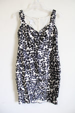 London Times Black Floral Satin Layered Dress | 8 Petite