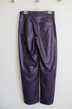 Zara Dark Purple Faux Leather Pants | S