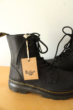 NEW Dr. Martens Combs Black Leather Combat Boots | Size 9