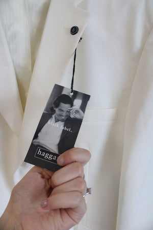NEW Haggar Black Label Cream Wool Blend Blazer | 46R