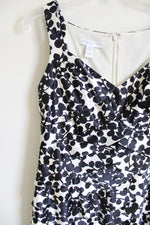 London Times Black Floral Satin Layered Dress | 8 Petite