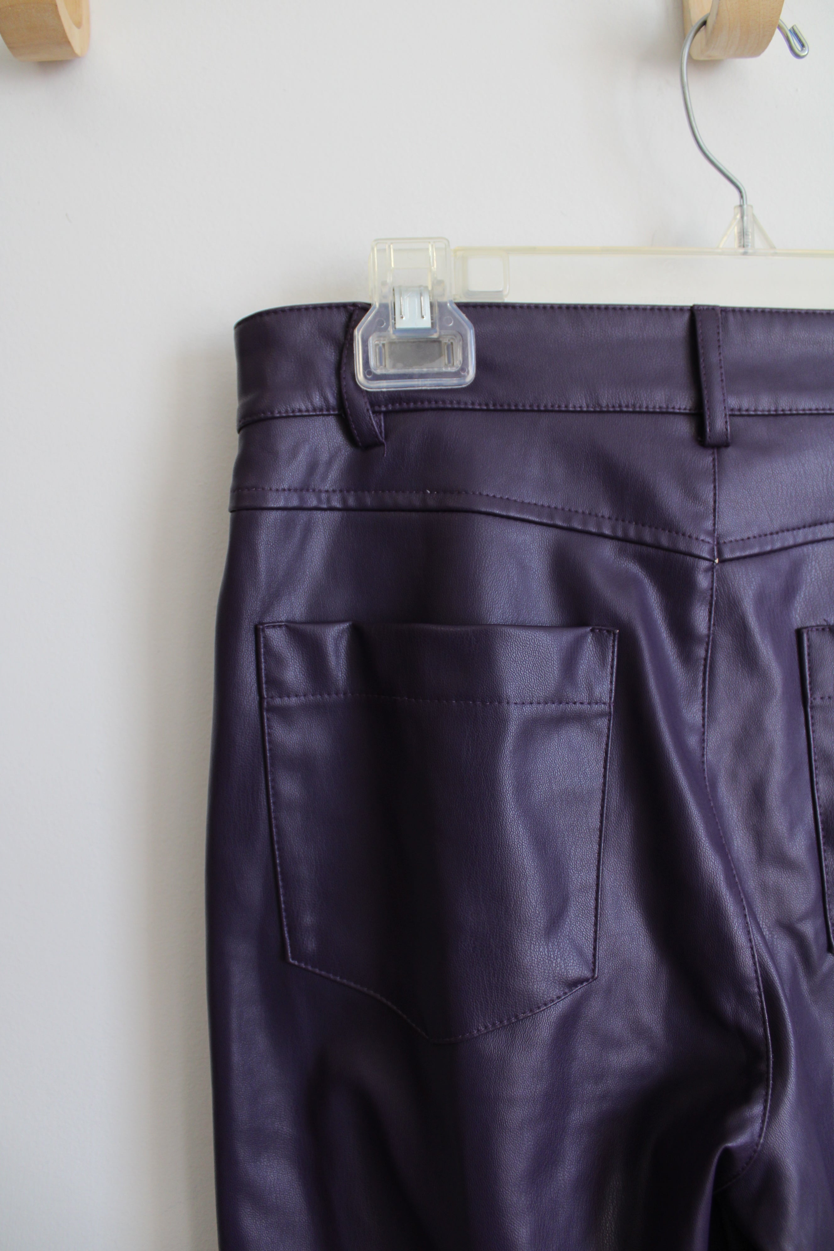 Zara Dark Purple Faux Leather Pants | S