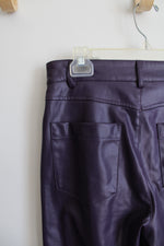 Zara Dark Purple Faux Leather Pants | S