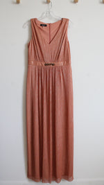 Nine West Orange Metallic Maxi Dress | 10