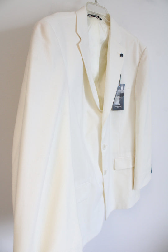 NEW Haggar Black Label Cream Wool Blend Blazer | 46R