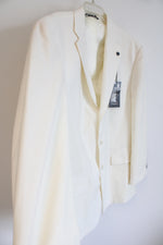 NEW Haggar Black Label Cream Wool Blend Blazer | 46R