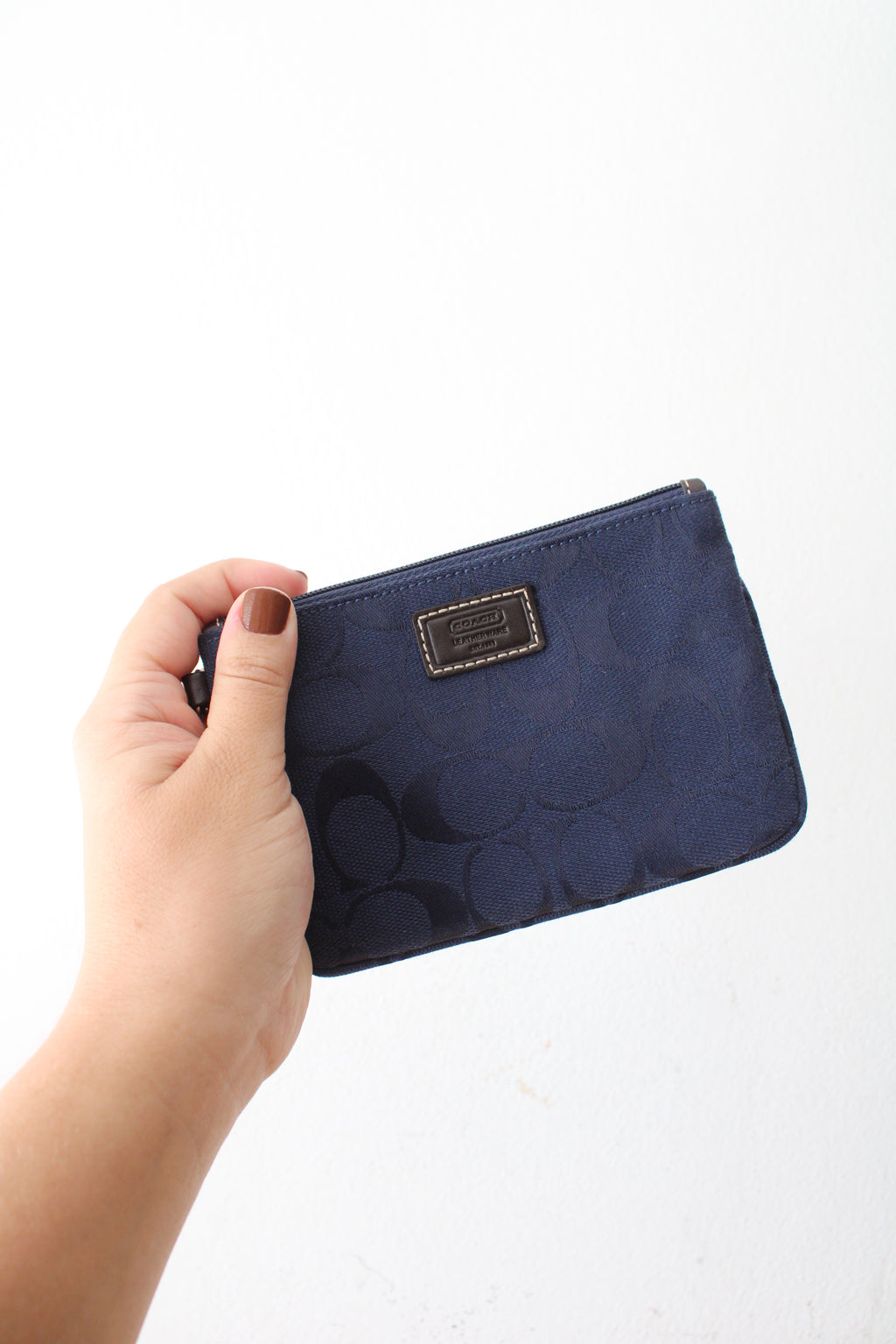 Coach Signature Blue Wristlet