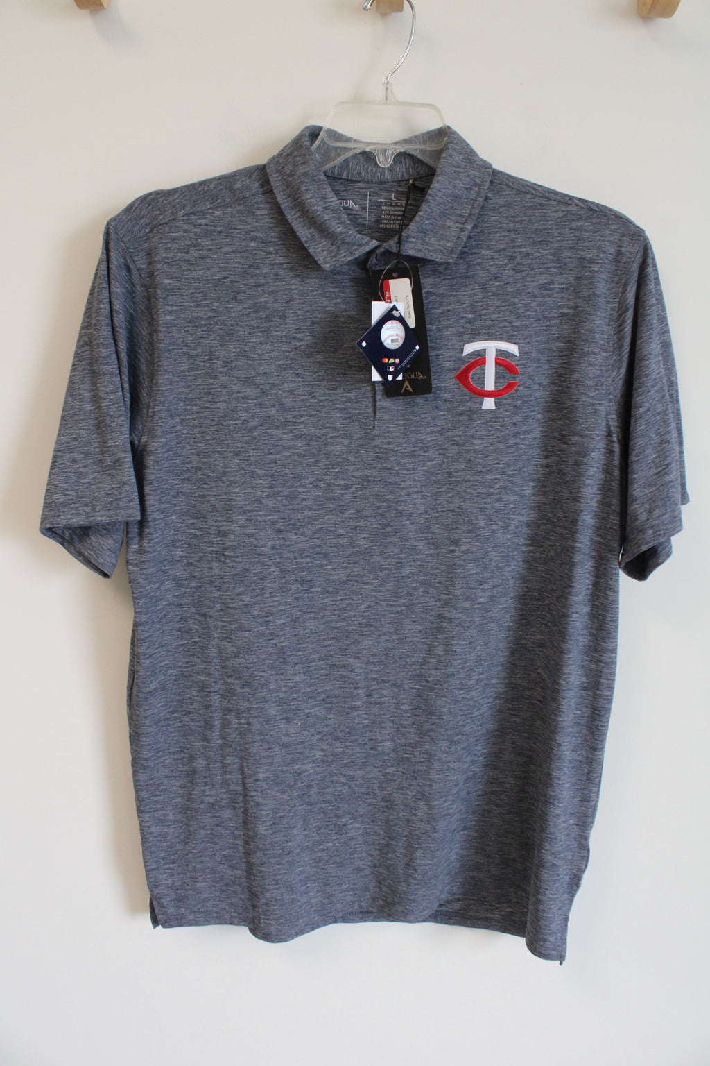 NEW Antigua Blue Polo MLB Twins Shirt | L