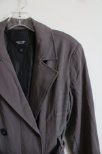 Simply Vera Wang Gray Houndstooth Belted Jacket | M