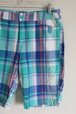St. John's Bay Blue Plaid Shorts | 6