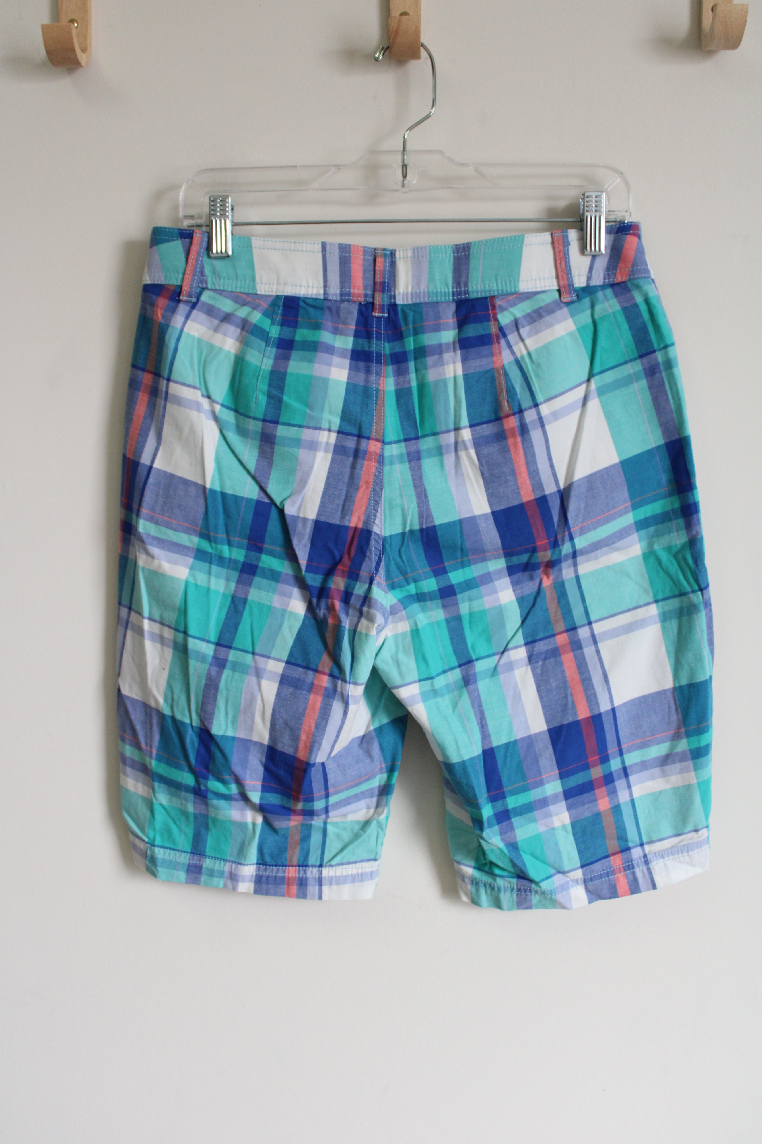 St. John's Bay Blue Plaid Shorts | 6