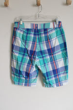 St. John's Bay Blue Plaid Shorts | 6
