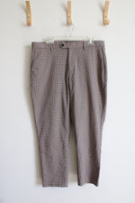NEW Banana Republic Slim Tapered Brown Houndstooth Chino Pants | 36X30