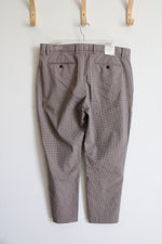 NEW Banana Republic Slim Tapered Brown Houndstooth Chino Pants | 36X30