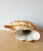 Hand Decorated Weeping-Bright Gold Cornucopia Vase