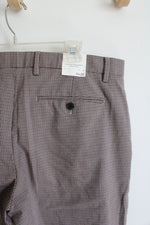 NEW Banana Republic Slim Tapered Brown Houndstooth Chino Pants | 36X30