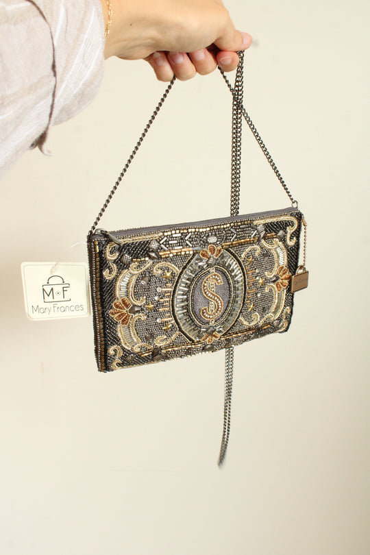 NEW Mary Frances On The Money Beaded Crossbody Purse