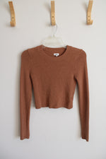 Aerie Brown Open Back Cropped Sweater | XS