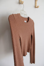 Aerie Brown Open Back Cropped Sweater | XS