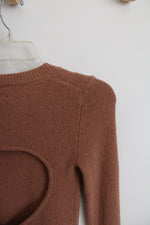 Aerie Brown Open Back Cropped Sweater | XS