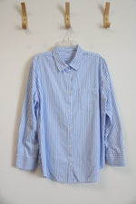 Blue & White Striped Button Down Shirt | 2X