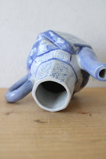 Vintage Chinese Blue & White Angular Porcelain Teapot