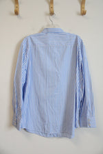 Blue & White Striped Button Down Shirt | 2X