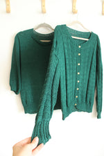 Vintage Emerald Cardigan & Top Set | XL