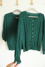 Vintage Emerald Cardigan & Top Set | XL