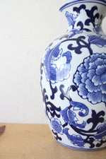 Blue & White Chinoiserie Porcelain Hanging Vase