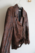 NY Collection Brown Snakeskin Patterned Jacket | S