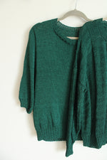 Vintage Emerald Cardigan & Top Set | XL