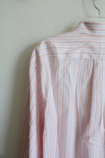 Michael Kors Pink Peach & White Striped Button Down Shirt | 17 34/35