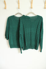 Vintage Emerald Cardigan & Top Set | XL
