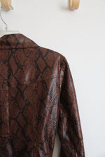 NY Collection Brown Snakeskin Patterned Jacket | S