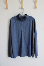 Greg Norman Blue Heathered 1/4 Zip Lightweight Sweatshirt | L